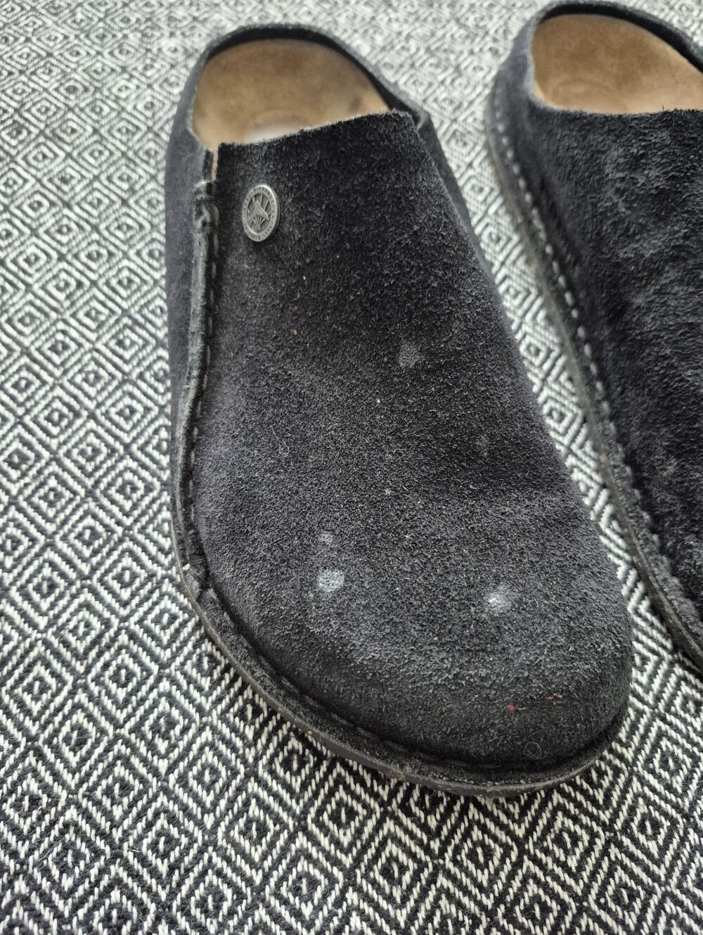 Birkenstock Zermatt Black Suede Mules / Slippers Size 9 (40) - Picture 4 of 11